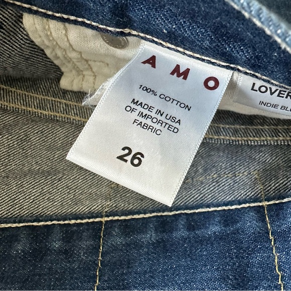 AMO Lover Boy High-Rise Cropped Jeans Size 26 Button Fly - Picture 4 of 9
